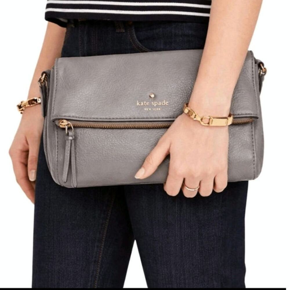 Kate Spade New York Cobble Hill Marsala Gray Leather Crossbody Purse